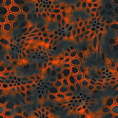 Hexagonal camouflage seamless patern. Abstract modern endless digital contemporary design texture. Military geometric ornament for fabric, fashion and vinyl wrap print. Vector illustration.