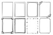 Hand drawn frames. Handdrawn scribble simple box. Vector empty drawing photo borders