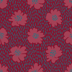 Poster - Rustic seamless pattern with wildflowers.