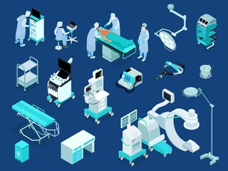 Wall Mural - Operating Room Isometric Set