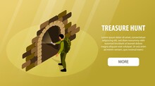 Isometric Treasure Hunt Banner
