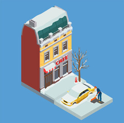 Wall Mural - Snow Cleaning Isometric Background