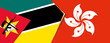 Mozambique and Hong Kong flags, two vector flags.