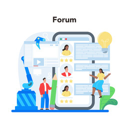 Frontend development online service or platform. Website interface
