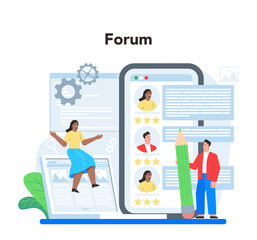Poster - Layout designer online service or platform. Web development,