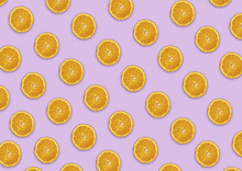 Orange Slices On The Light Purple Background - Perfect For A Wallpaper