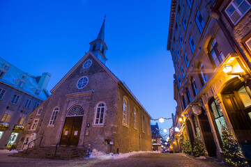 Poster - Old Quebec City downtown in winter