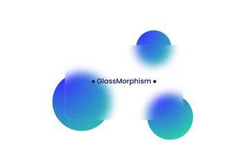 Poster - Abstract background. Transparent frame in glass morphism style