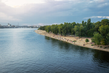 Poster - Central Beach in Trukhaniv Island and Dnieper River - Kiev, Ukraine