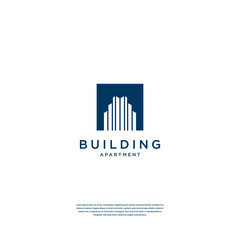 Wall Mural - Abstract building structure logo design real estate, architecture, construction with negative space