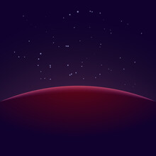 Red Planet Rising On The Horizon