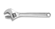 Adjustable Wrench On White Background