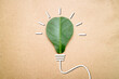 Green idea concept. Sustainable business. Energy efficient light bulb.