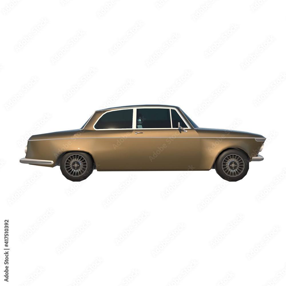 car city tourism transport 1 1970s- lateral side view white background ...