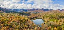 Autumn View Of Lake Powhatan Recreation Area Near Asheville North Carolina In The Blue Ridge Mountains