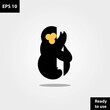 © reziart - Cute monkey hug tree in negative space flat style logo company, logo vector template design. Ready to use, easy for edit.