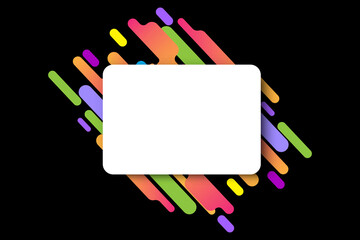 Poster - Frame abstract lines in hipster style on black background. Minimalist poster design. Stock image. EPS 10.