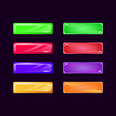 Wall Mural - set of game ui diamond and jelly colorful button for gui asset elements vector illustration