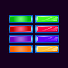 Wall Mural - set of game ui glossy diamond and jelly colorful button for gui asset elements vector illustration