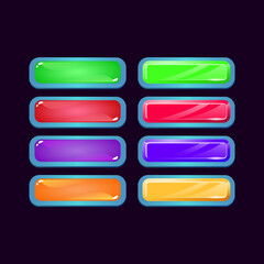 Wall Mural - set of game ui fantasy diamond and jelly colorful button for gui asset elements vector illustration