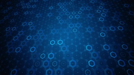 Poster - hexagon design of future technology digital abstract background concept. seamless loop 4k