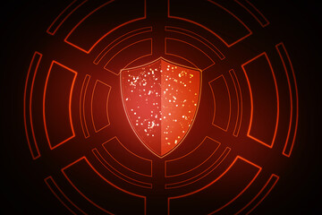 Poster - 2d illustration Security concept - shield 
