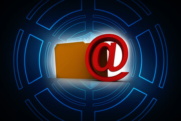 Poster - 3d rendering folder icon email
