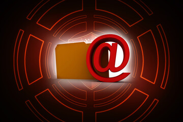 Poster - 3d rendering folder icon email
