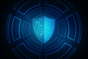 Poster - 2d illustration Security concept - shield 