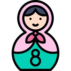 Matryoshka doll icon, International Women's Day related vector