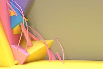 Fototapete - 3d render abstract background with space of your text. digital 3d illustration design.