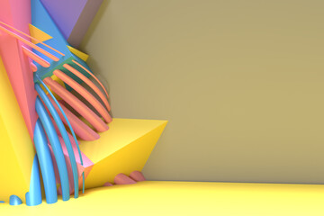 Fototapete - 3d render abstract background with space of your text. digital 3d illustration design.