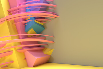 Fototapete - 3d render abstract background with space of your text. digital 3d illustration design.