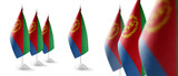Fototapeta Boho - Set of Eritrea national flags on a white background
