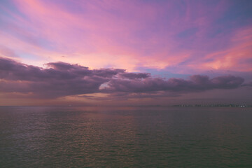 Canvas Print - Sea sky beach with nature sunset