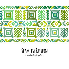 Poster - Ethnic handmade ornament, seamless pattern