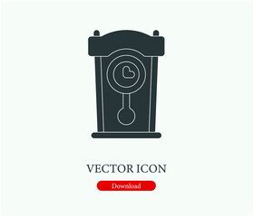 Poster - Clock vector icon.  Editable stroke. Symbol in Line Art Style for Design, Presentation, Website or Apps Elements, Logo. Pixel vector graphics - Vector