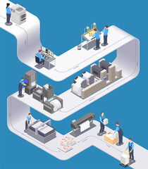 printing house isometric background