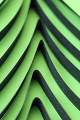 Green abstract tree in a minimalist style. Ecological. Green geometric abstract background.Green layers background.Paper abstract texture in green colors 