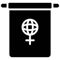 Wall Mural - Female symbol Flag icon, International Women's Day related vector