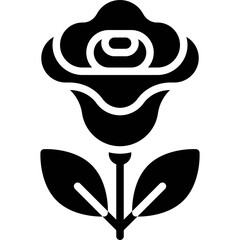 Wall Mural - Rose icon, International Women's Day related vector