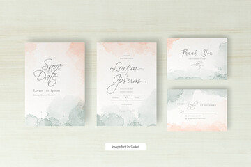 Watercolor wedding invitation template