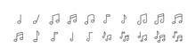Editable Vector Pack Of Music Note Line Icons.