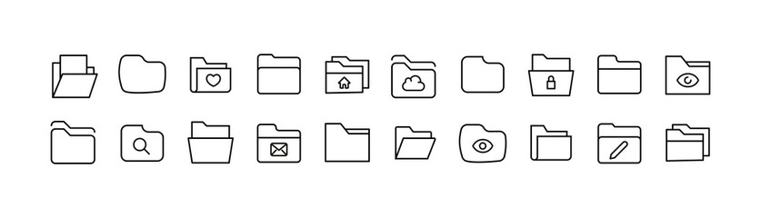 Poster - Premium pack of folder line icons.