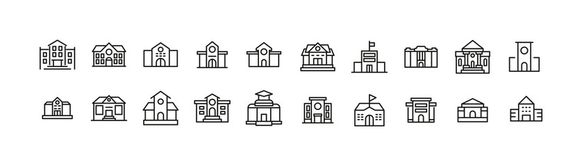 Wall Mural - Premium pack of school line icons.