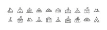 Set Of Tent Line Icons