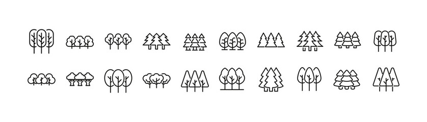 Canvas Print - Premium pack of forest line icons.