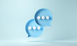 canvas print picture - Two bubble talk or comment sign symbol on blue background. 3d render.