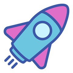 Poster - Space rocket icon. Outline space rocket vector icon for web design isolated on white background