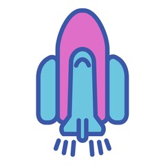 Poster - Modern spaceship icon. Outline modern spaceship vector icon for web design isolated on white background